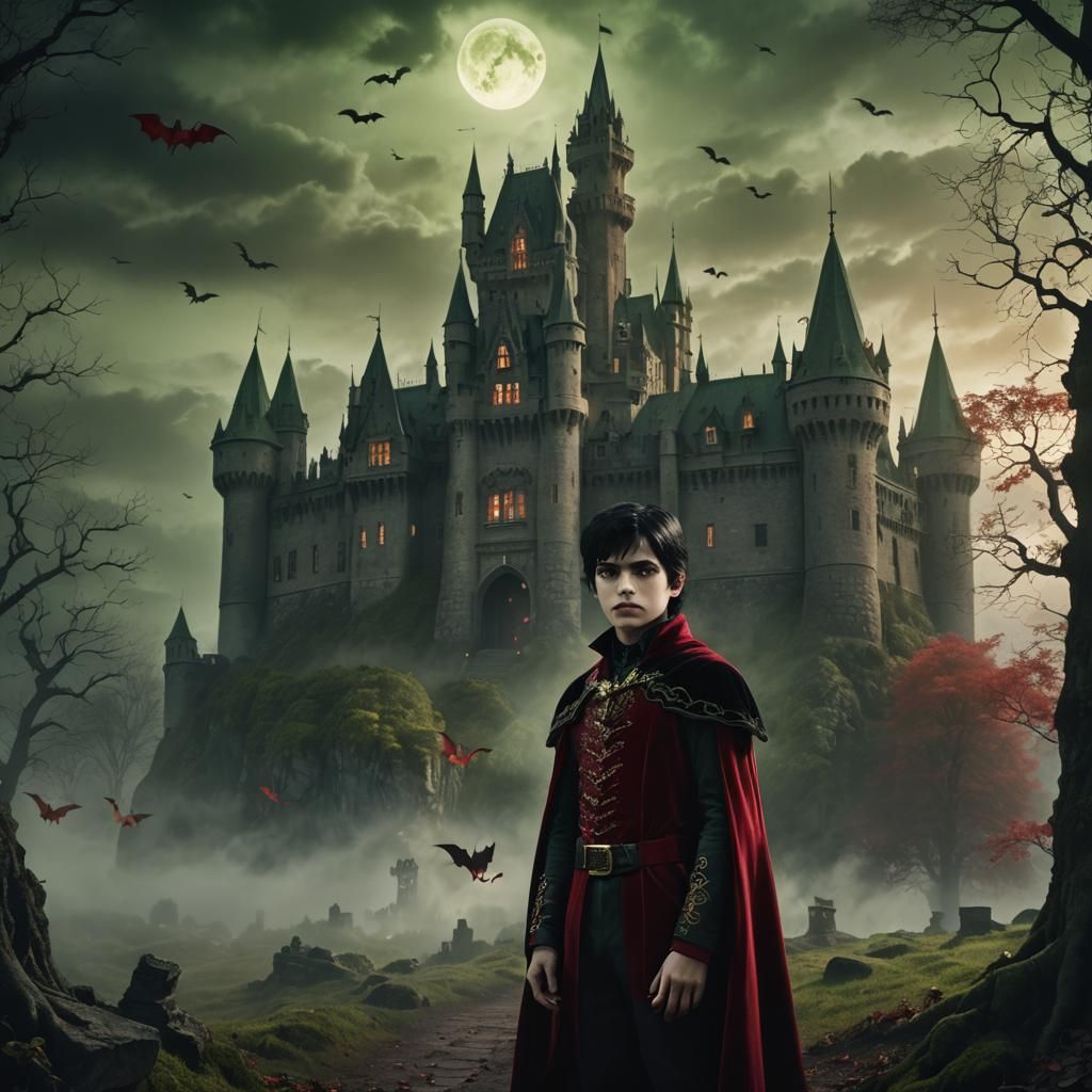Vampire Prince in Dark Fantasy Landscape