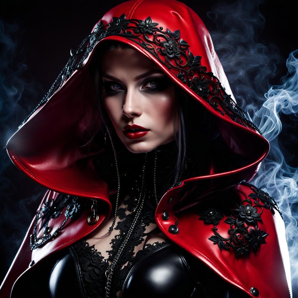 Gothic Latex Enchantress in Dungeon Portrait