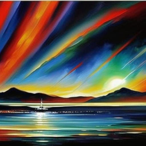 Abstract Close Encounters Painting in Vivid Colors