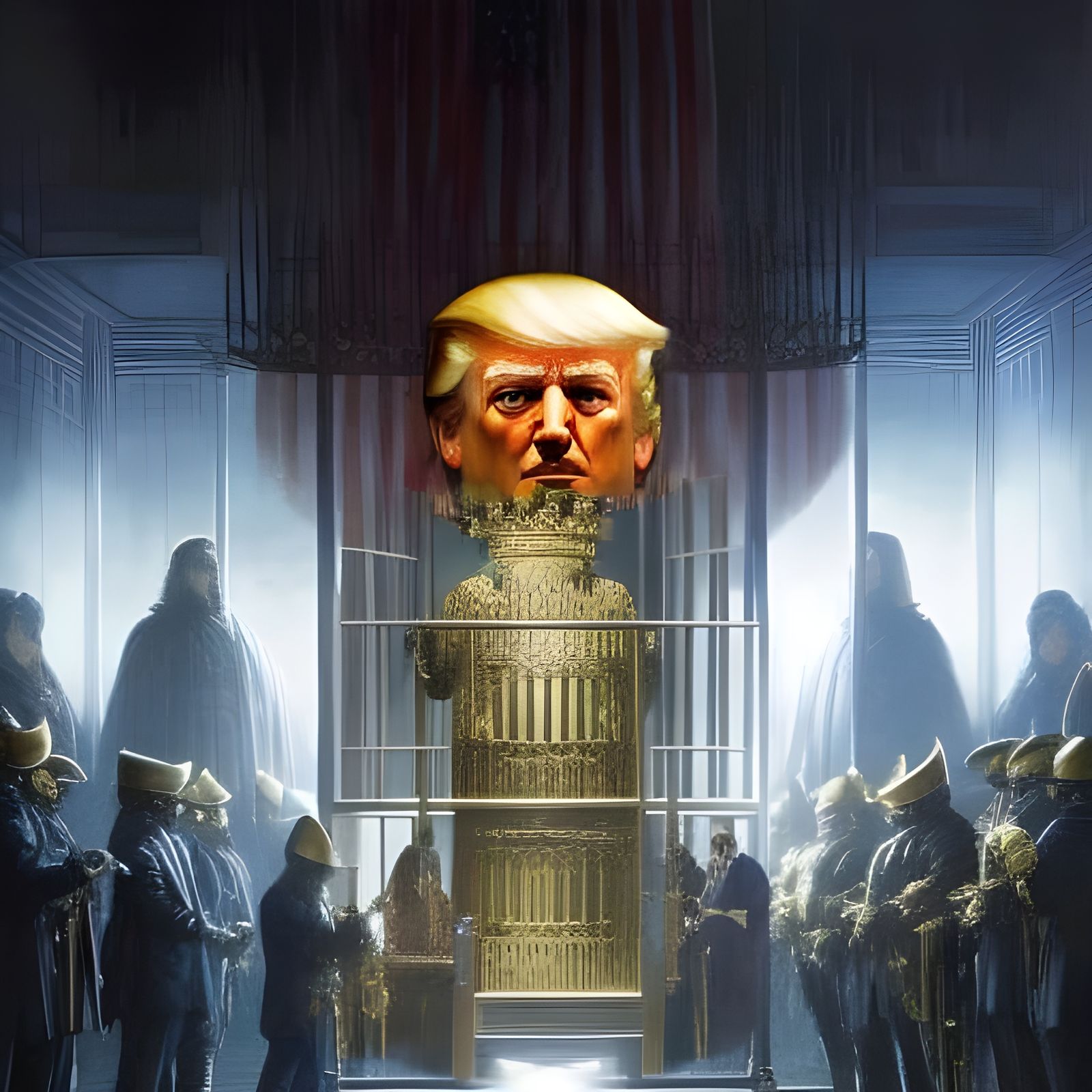 Hyperrealistic Portrait of Donald Trump in Oil Painting Styl...