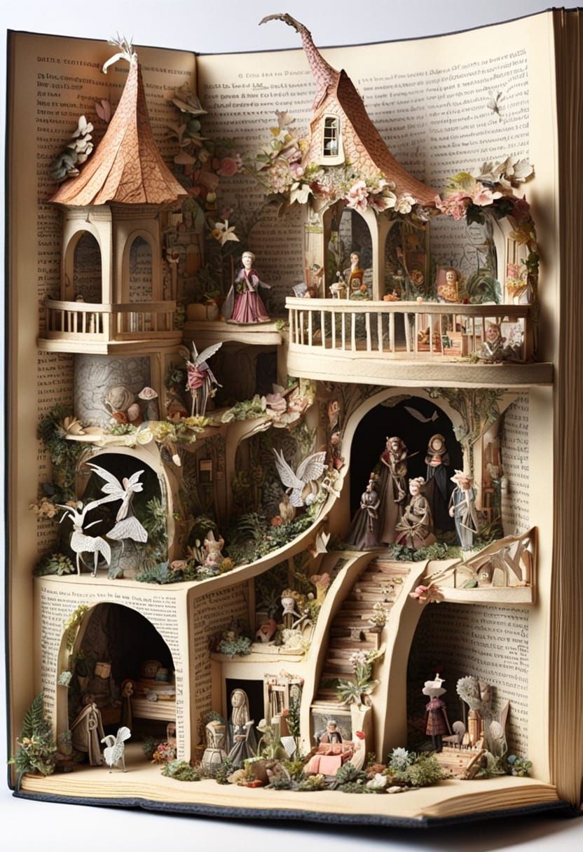 Fairy Tale Reading Room Book Sculpture