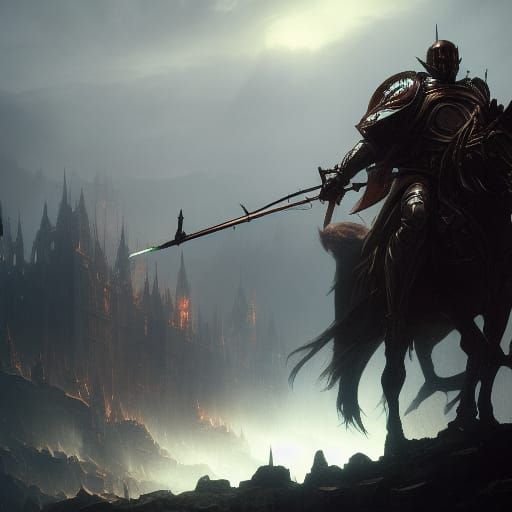 Hyperdetailed Black Knight Concept Art