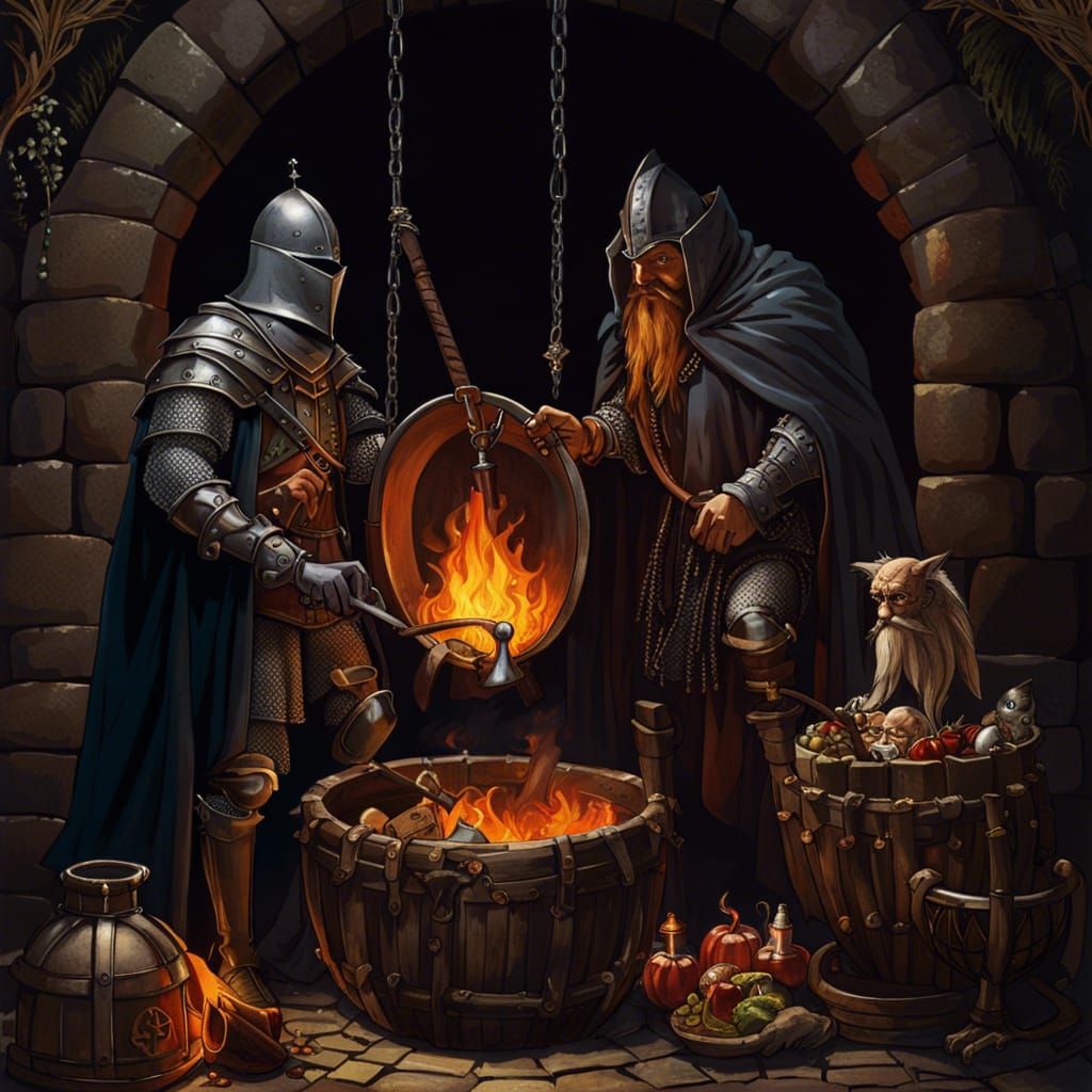 Medieval Knight Delivers Bats to Wizard