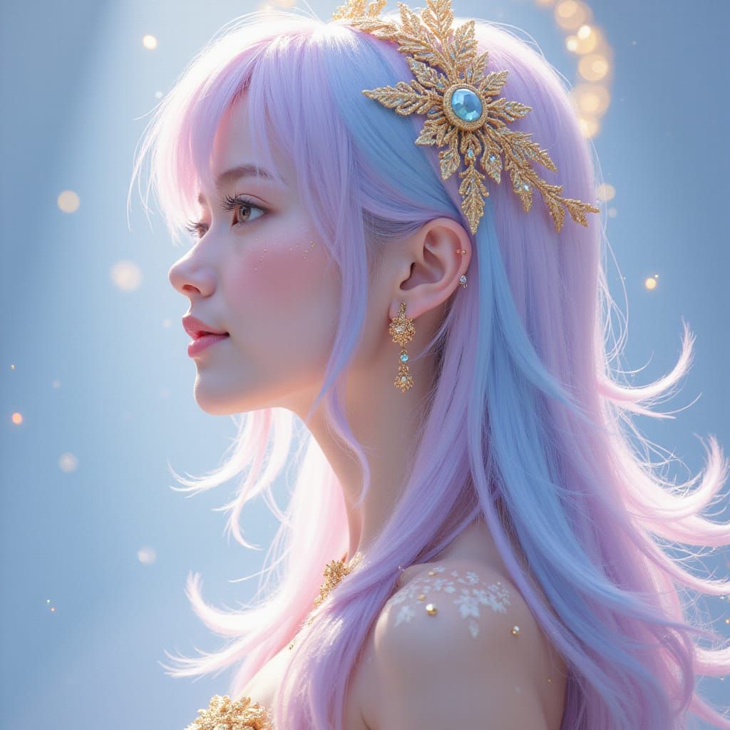 Ethereal Fantasy Princess with Blending Pastel Hair