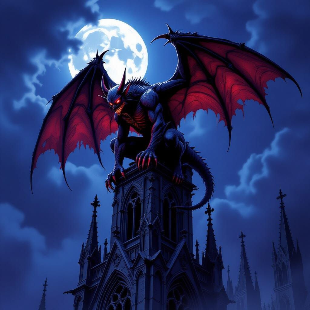 Gargoyle Demon Hybrid on Cathedral Spire