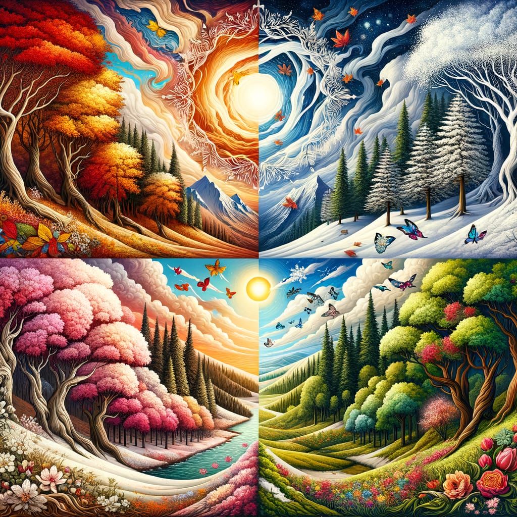 Four Seasons Harmony in Intricate Detail