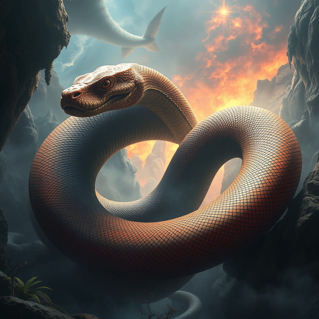 Mystical Python in a Fantasy Realm: Matte Painting