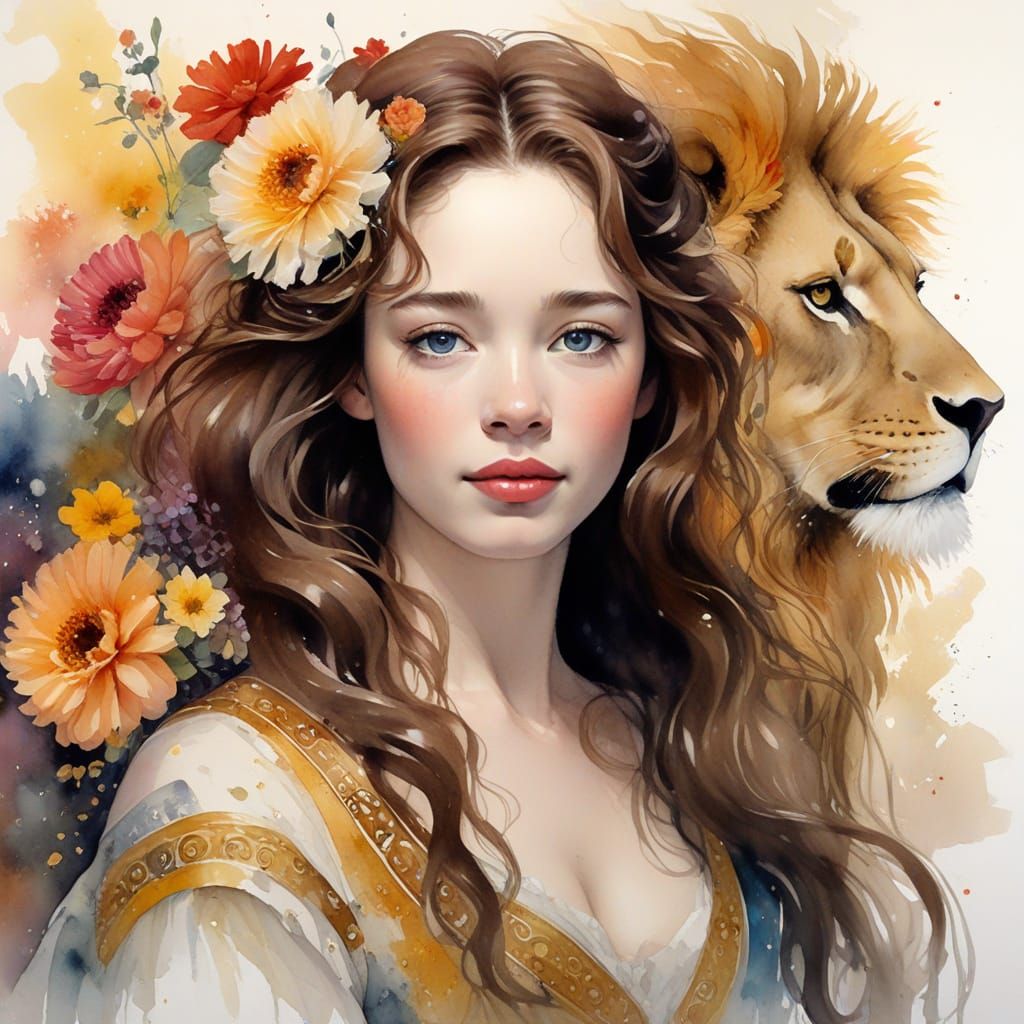Regal Queen of Narnia in Vibrant Watercolor Style