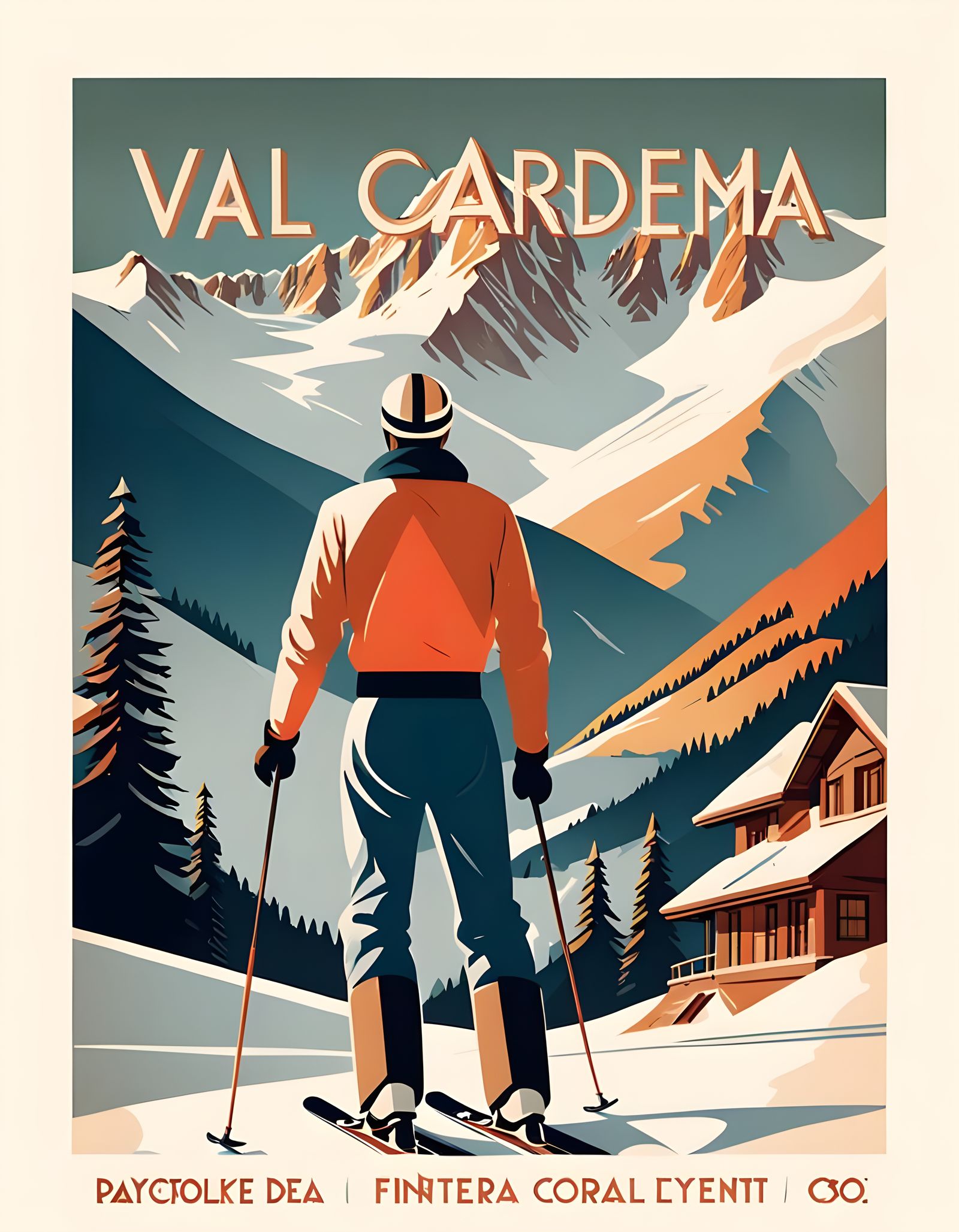 Vintage Ski Poster in Franz Lenhart Style