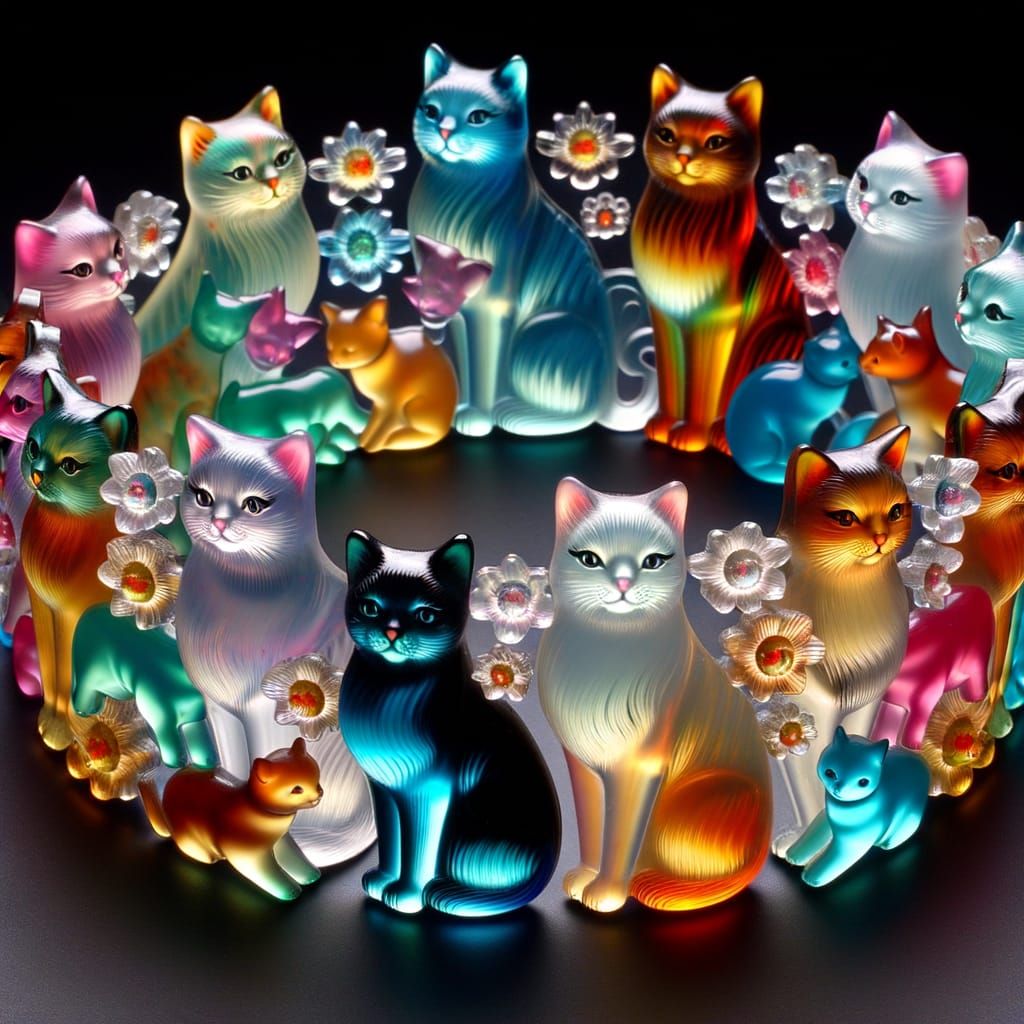 Vintage Lucite Bracelet with Cats in 1950s Style