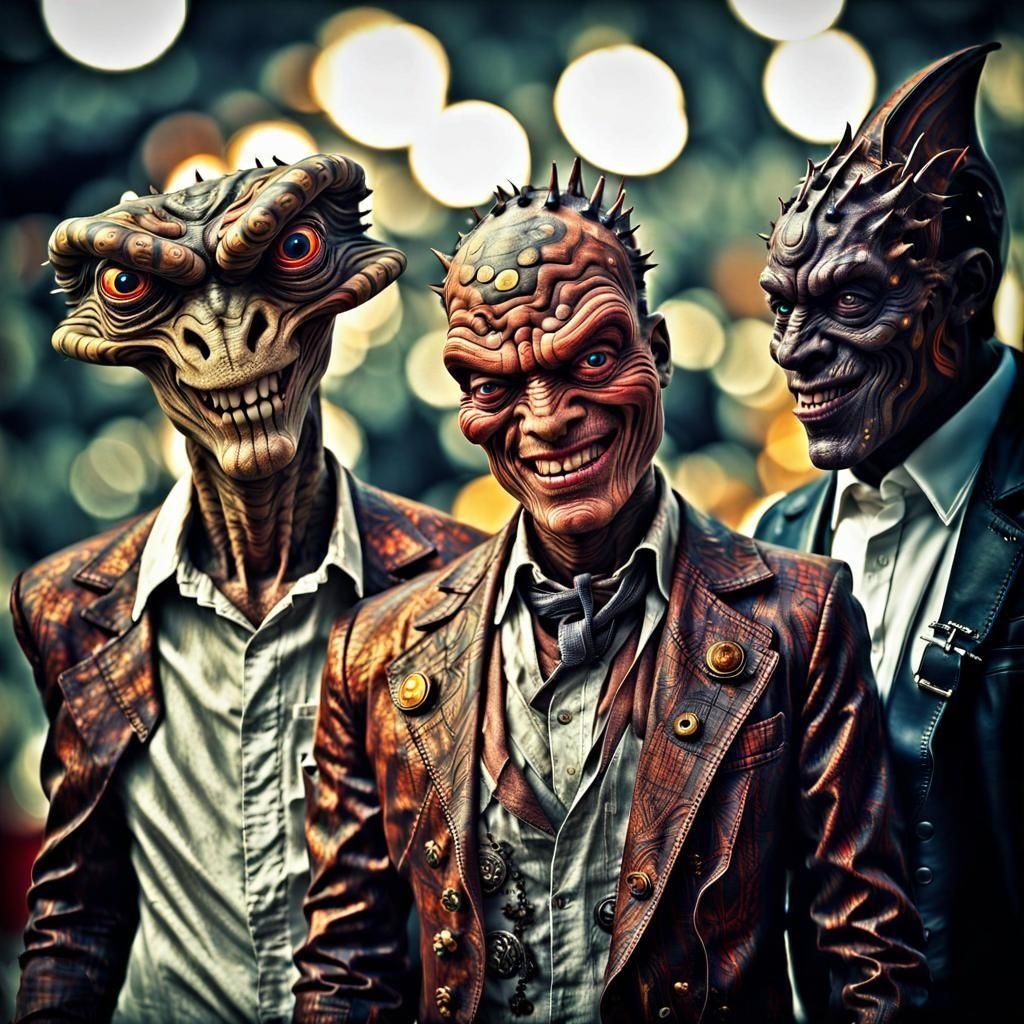 Photorealistic Aliens in Exotic Fashion, Masterpiece Photogr...