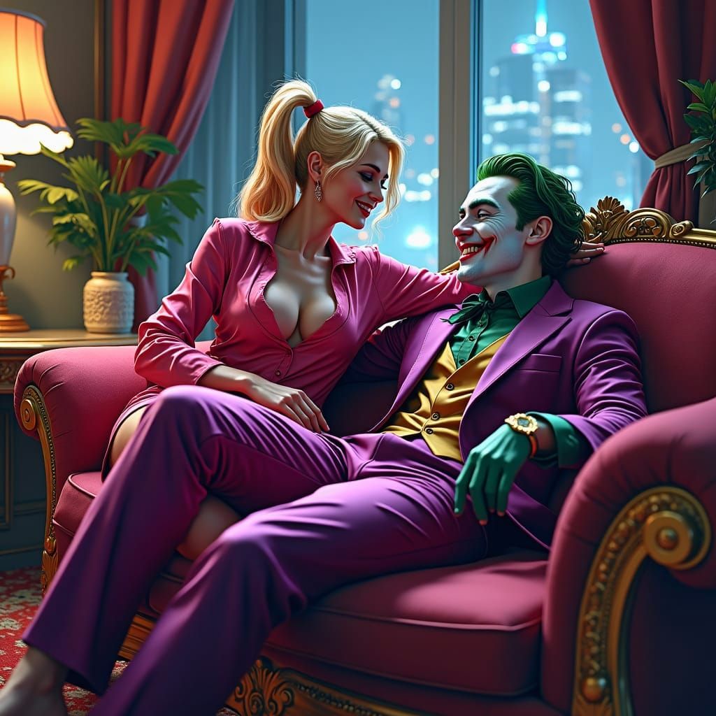 Harley Quinn Comforts Joker in Sleep