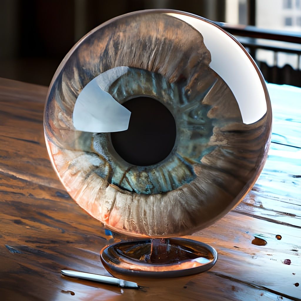 Hyperrealistic Eyeball Sculpture in Digital Art Style