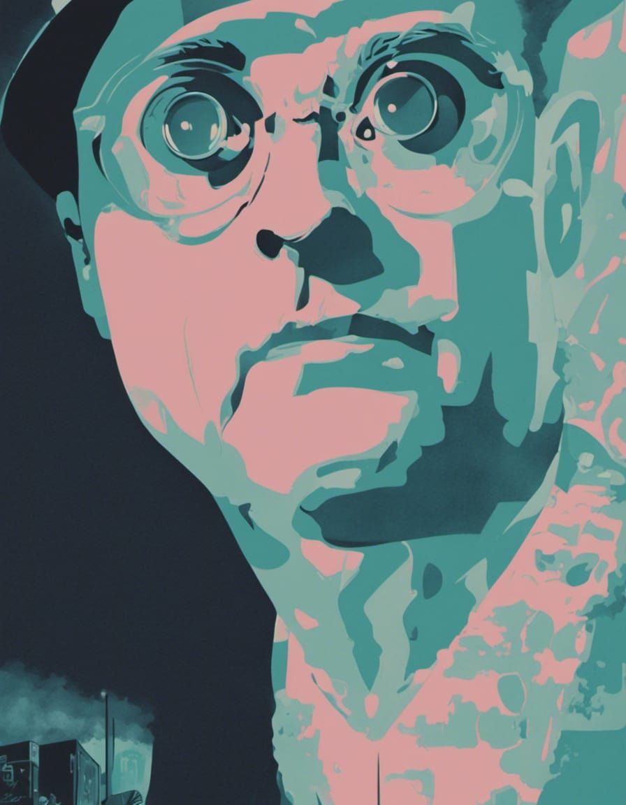 Monochromatic Film Noir Self-Portrait in Gothic Art Style