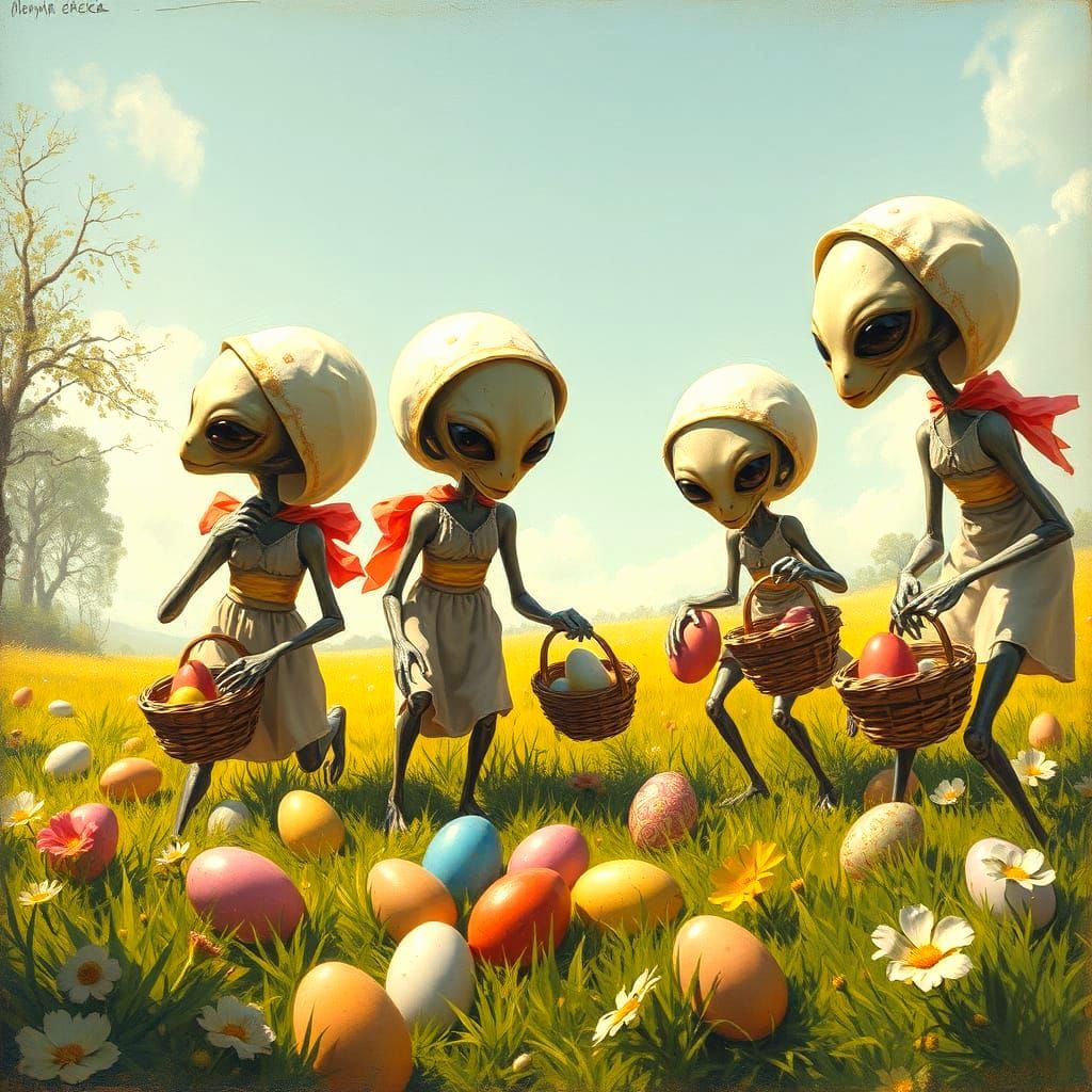 Easter Egg Hunt with Alien Friends