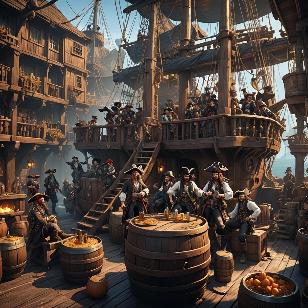 Halloween on a Pirate Ship: Detailed Matte Painting
