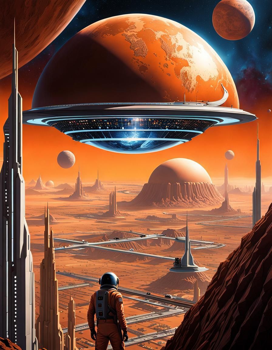 Utopian Orbital City: Sci-Fi Digital Art