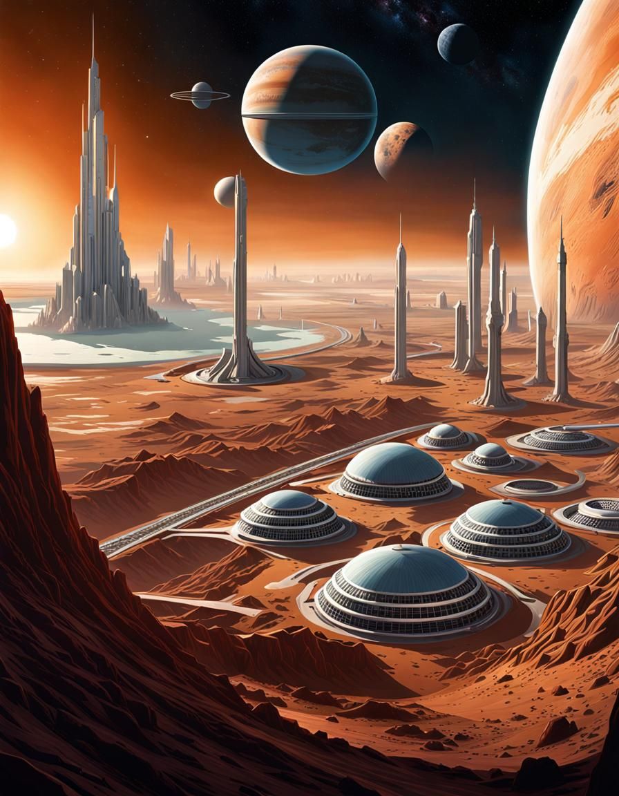 Citizen of Orbital Space City: Sci-Fi Digital Art