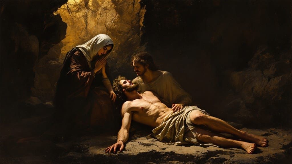 Christ and Mary Magdalene at the Tomb: Rembrandt-Inspired Ar...