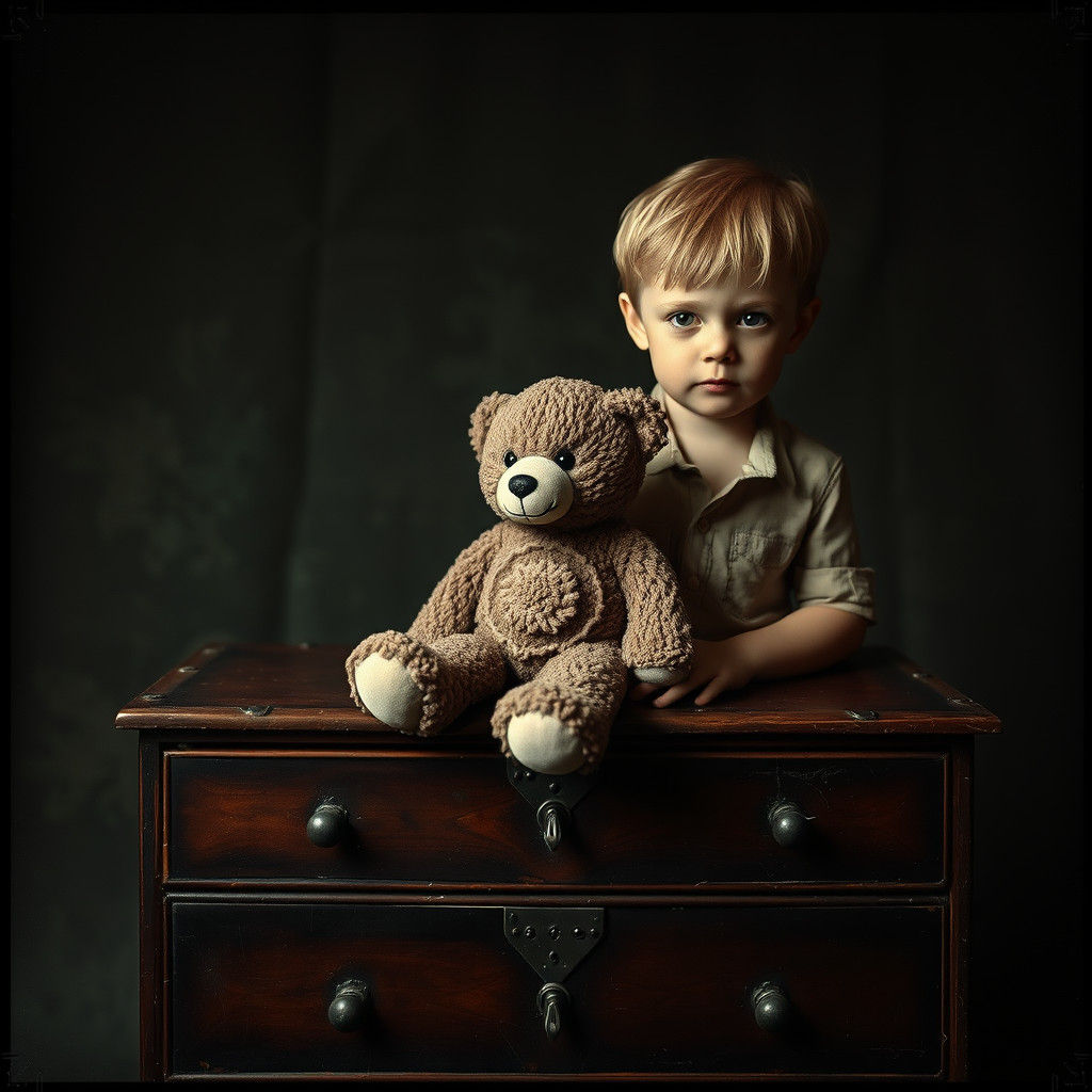 Young Boy Contemplates Destiny in Mystical Symbolism