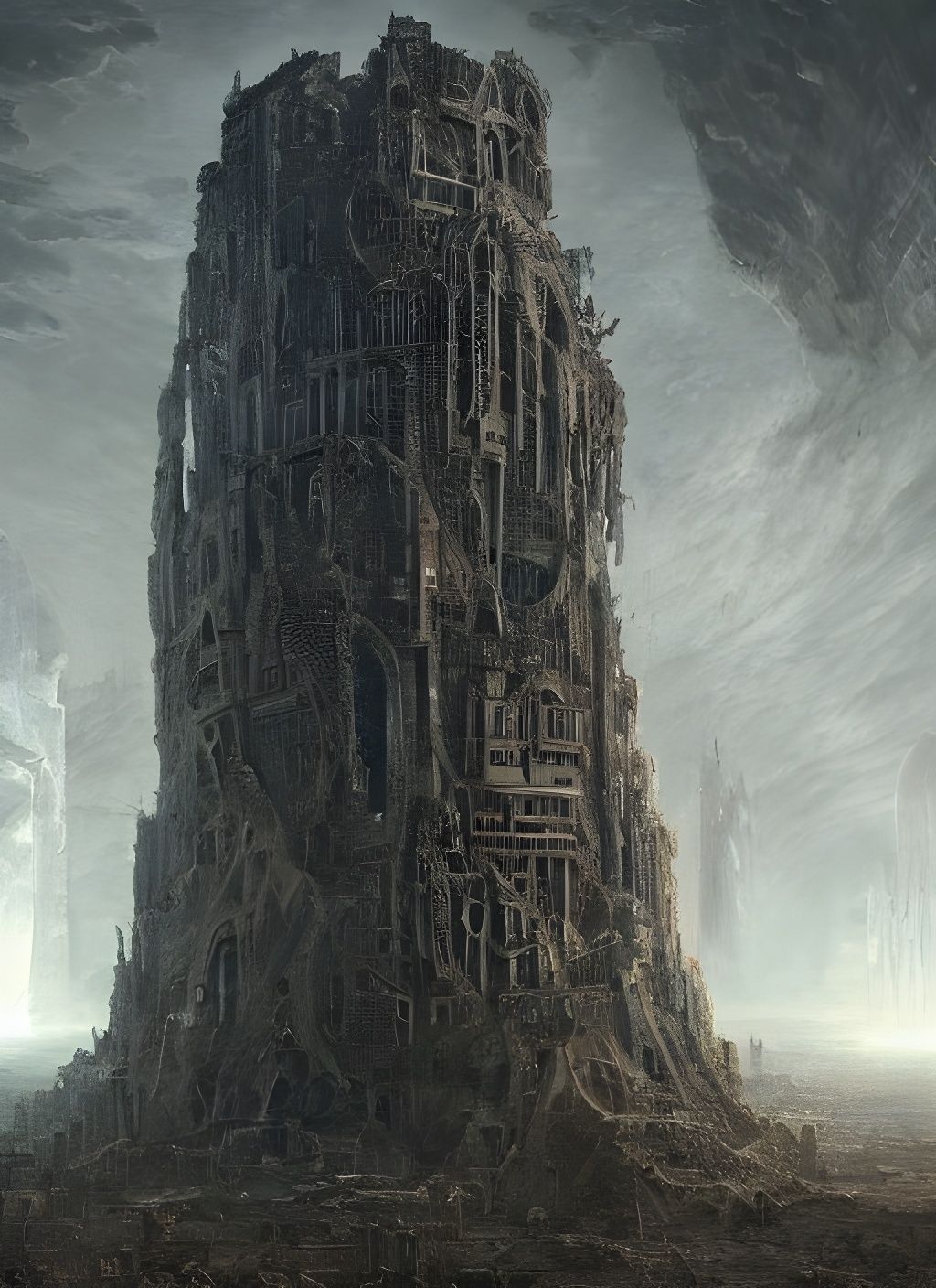 Geometric Tower of Babel Ruins in Eldritch 3D