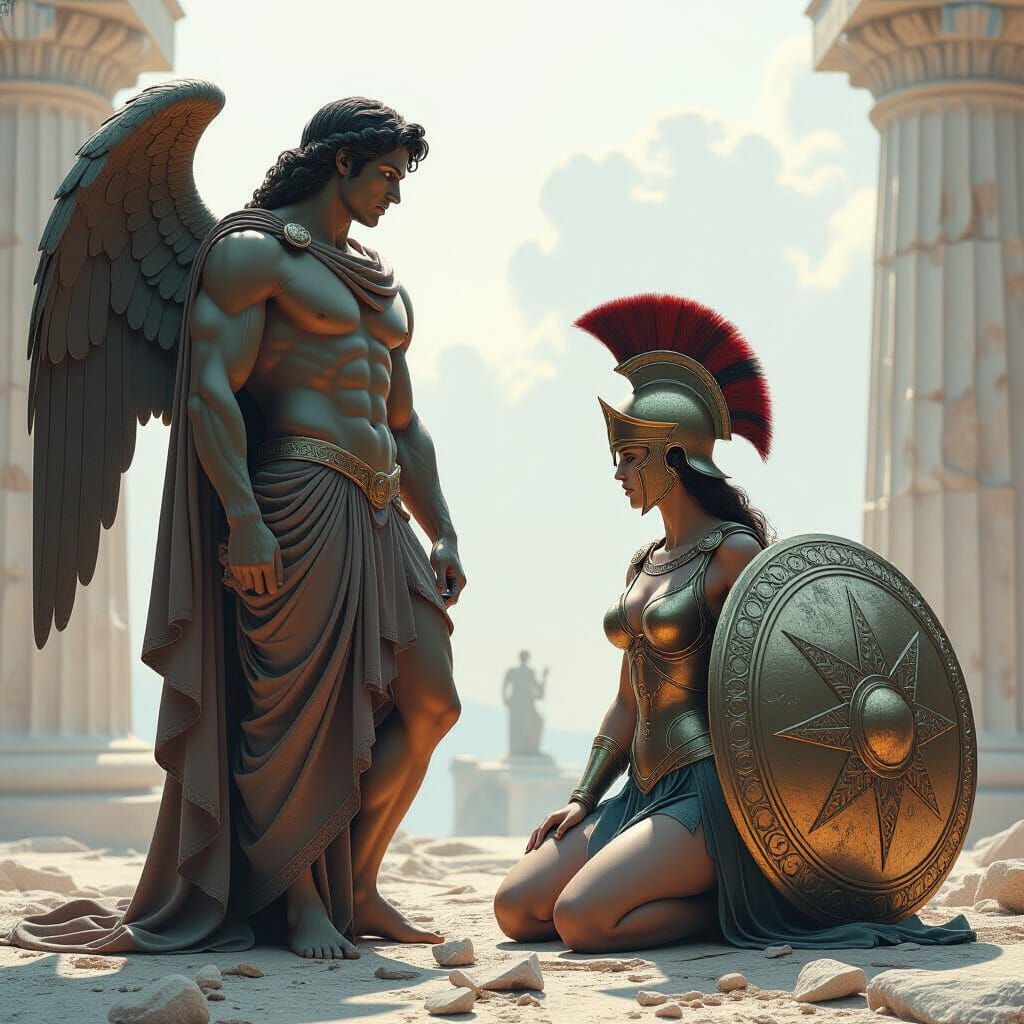 Eros Confronts Athena: Epic Godly Encounter