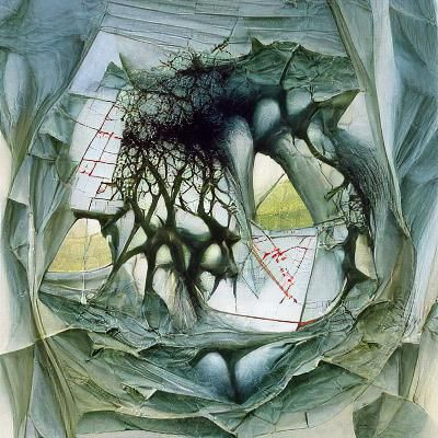 Surreal Mathematical Wound with Impossible Shapes
