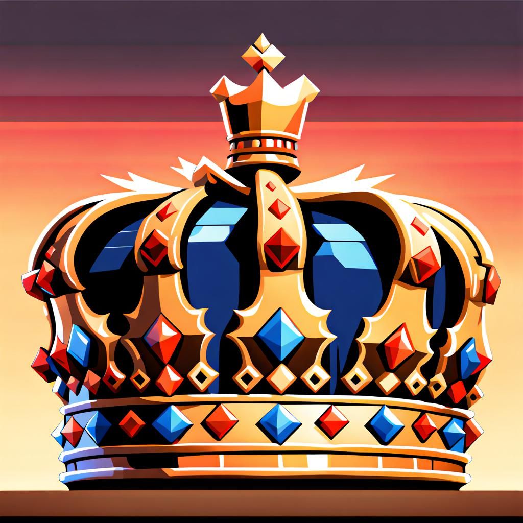 Imposing Royal Crown in 8-bit Pixel Art