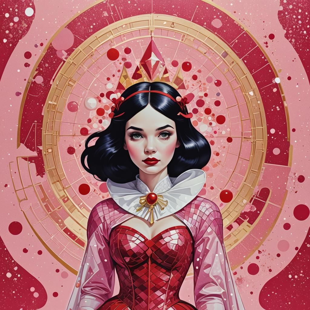 Snow White Space Mermaid in Pop Art Style