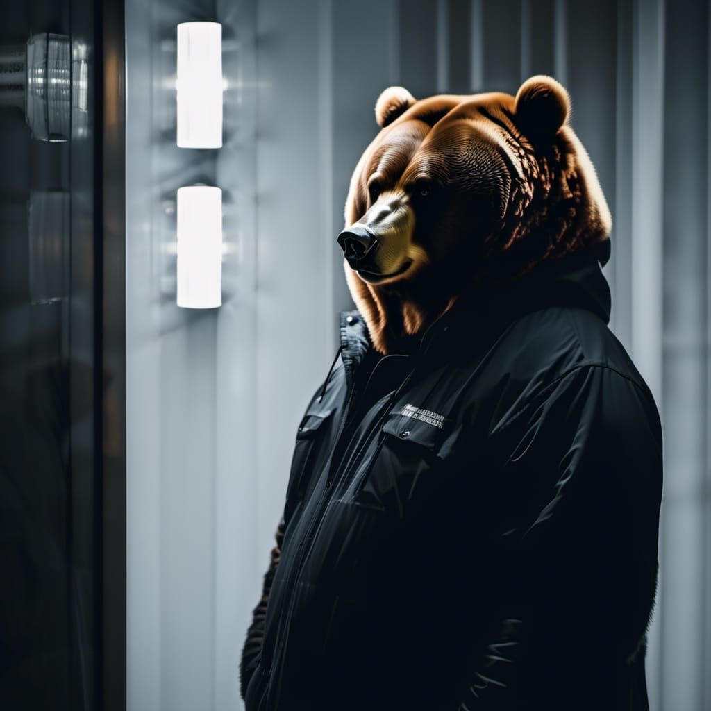 Fluffy Bear Portrait in Cinematic Style