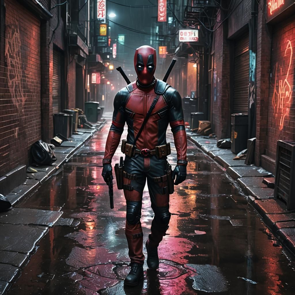 Ryan Reynolds as Deadpool: Hyperrealistic Digital Portrait