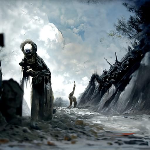 Creepy Religious Landscape in Horror Style