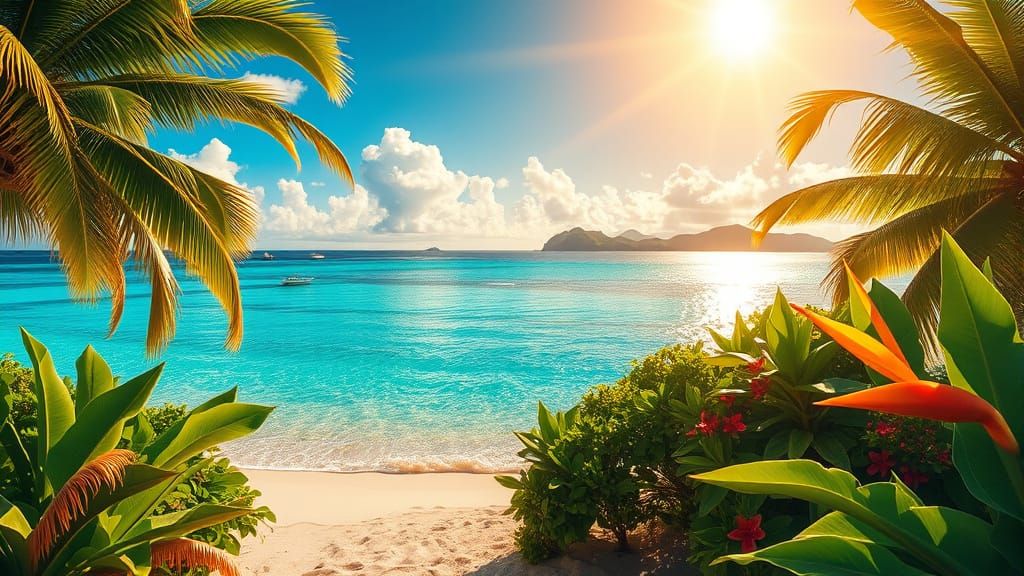 Tropical Paradise in French Polynesia, Bold Colors