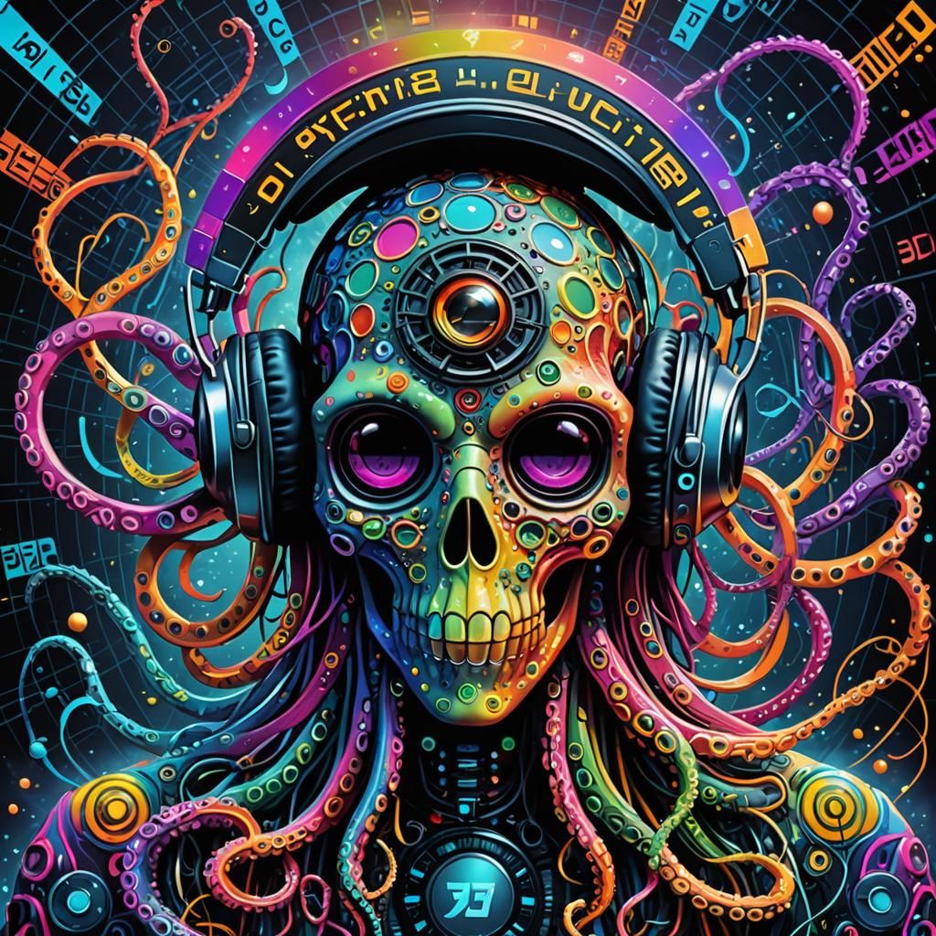 Psychedelic Octopus DJ Album Cover Art