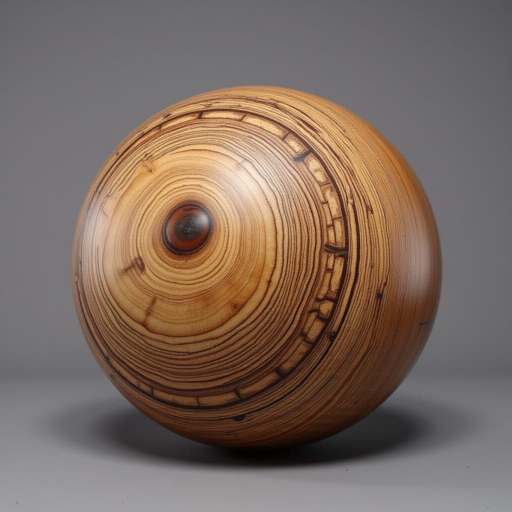 Hollow Wooden Sphere with Wormhole Interior