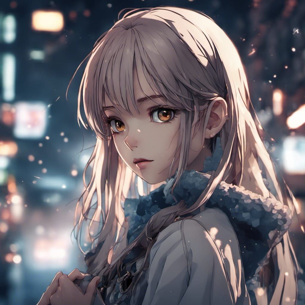 Cute Anime Girl in Hyperrealistic Style