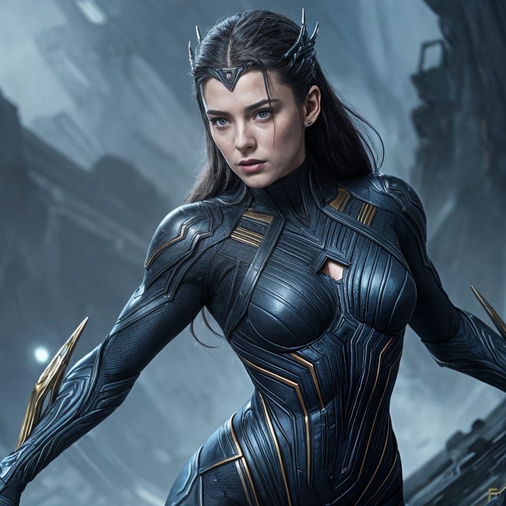 Proxima Midnight as Cyberpunk Goddess