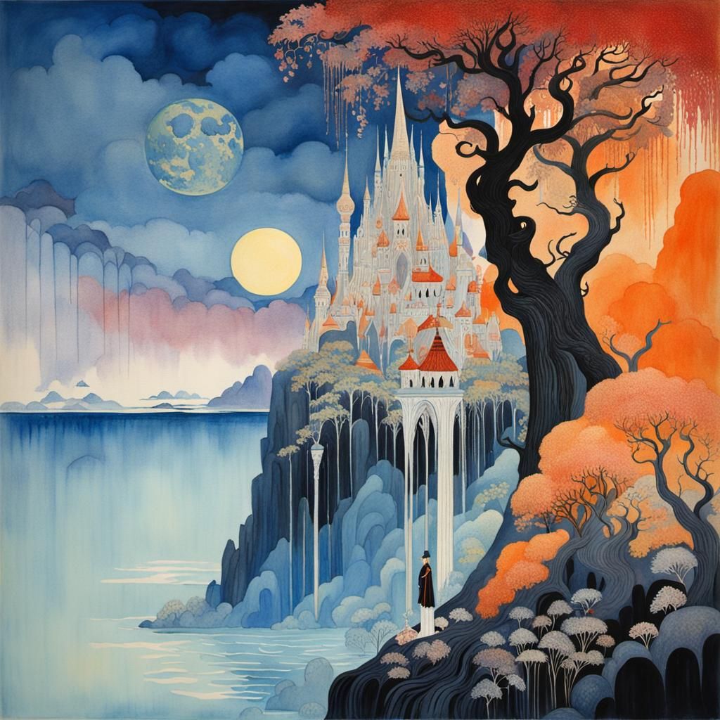 Gouache Style Impressionist Painting on Canvas