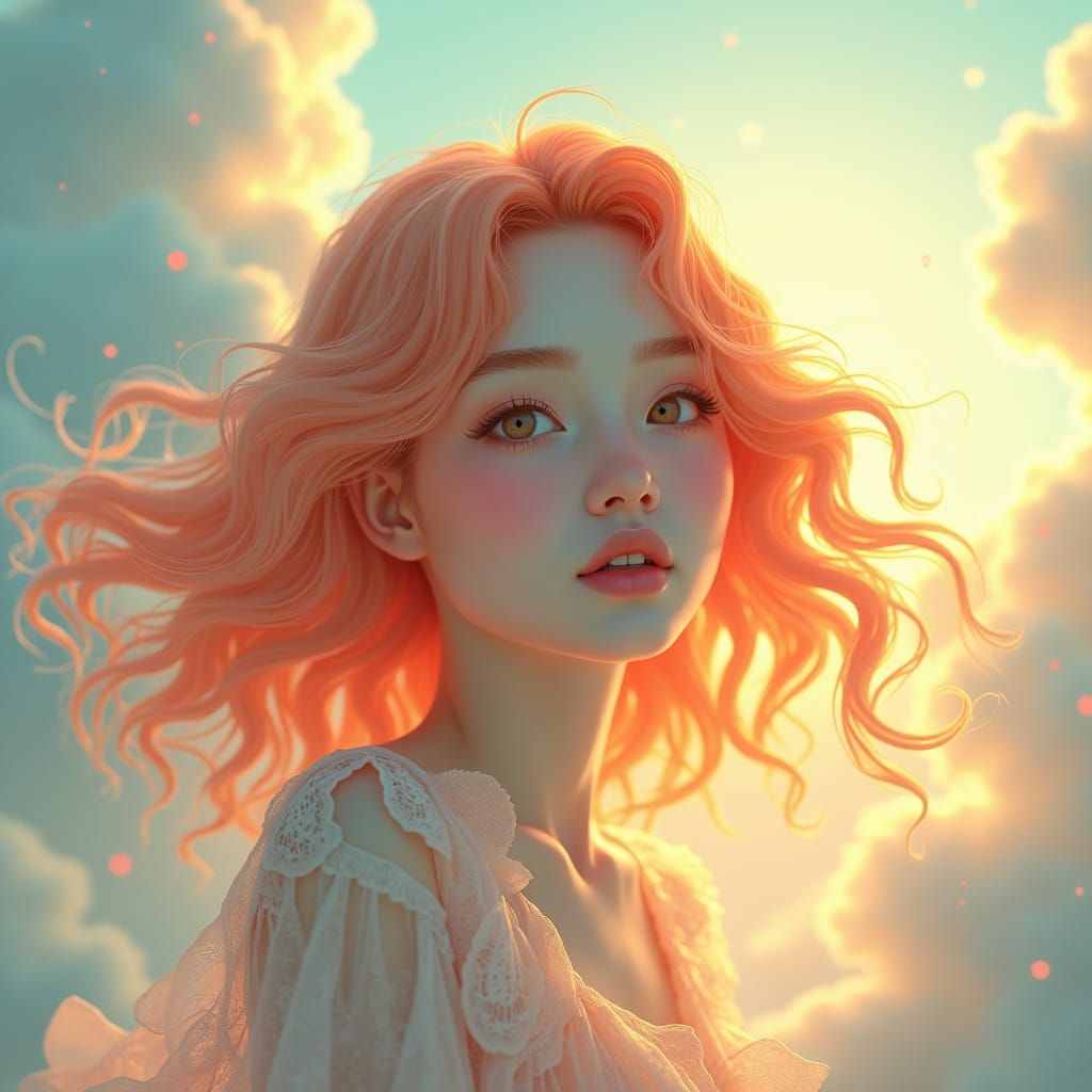 Vibrant CGI Cartoon Goddess