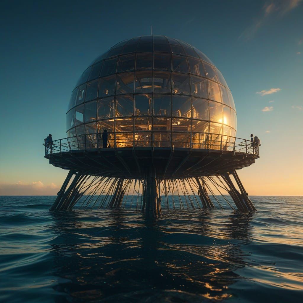 Underwater City: Surreal Bioluminescent Sci-Fi Art