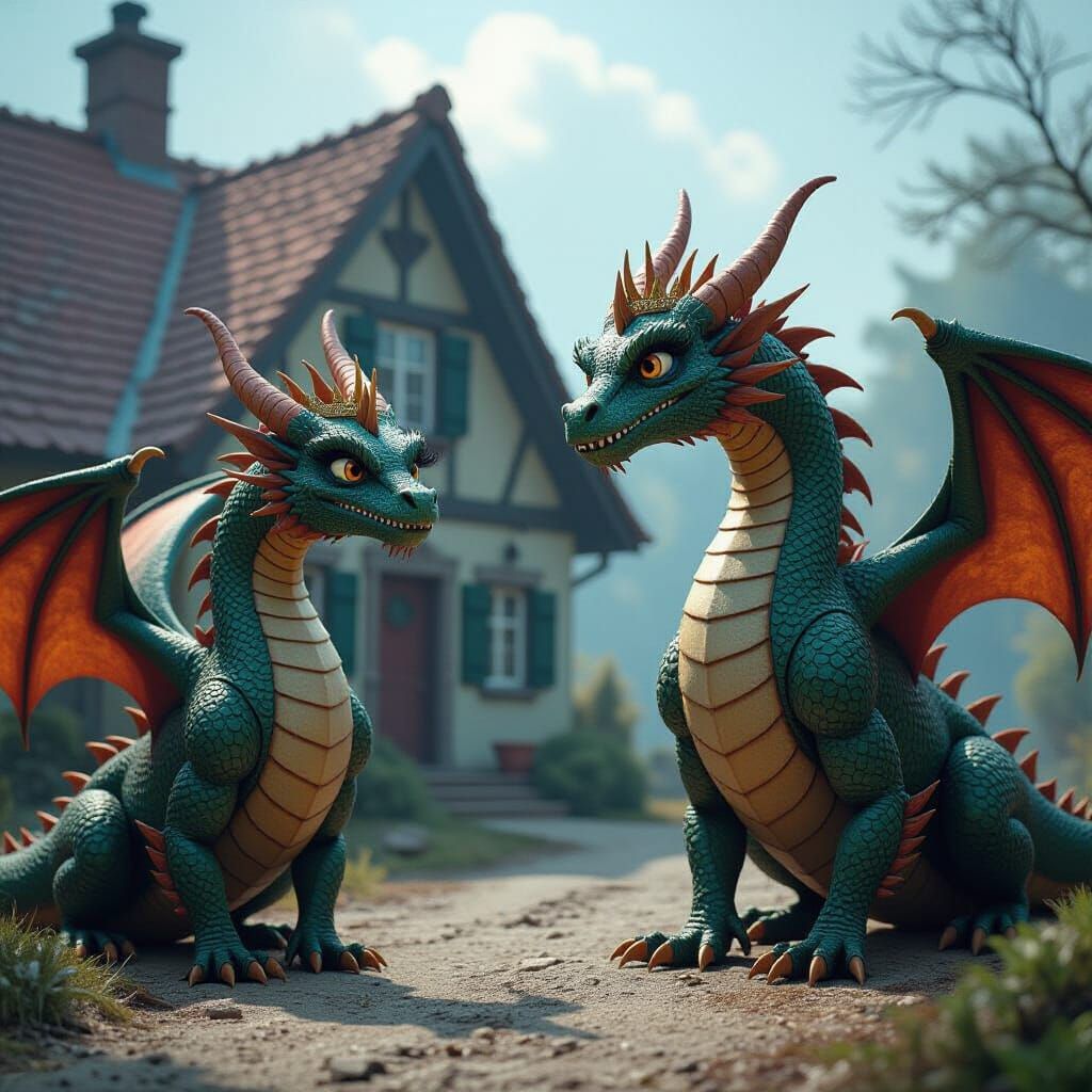Dragons Arrive at Witch's House: Cinematic Film Still