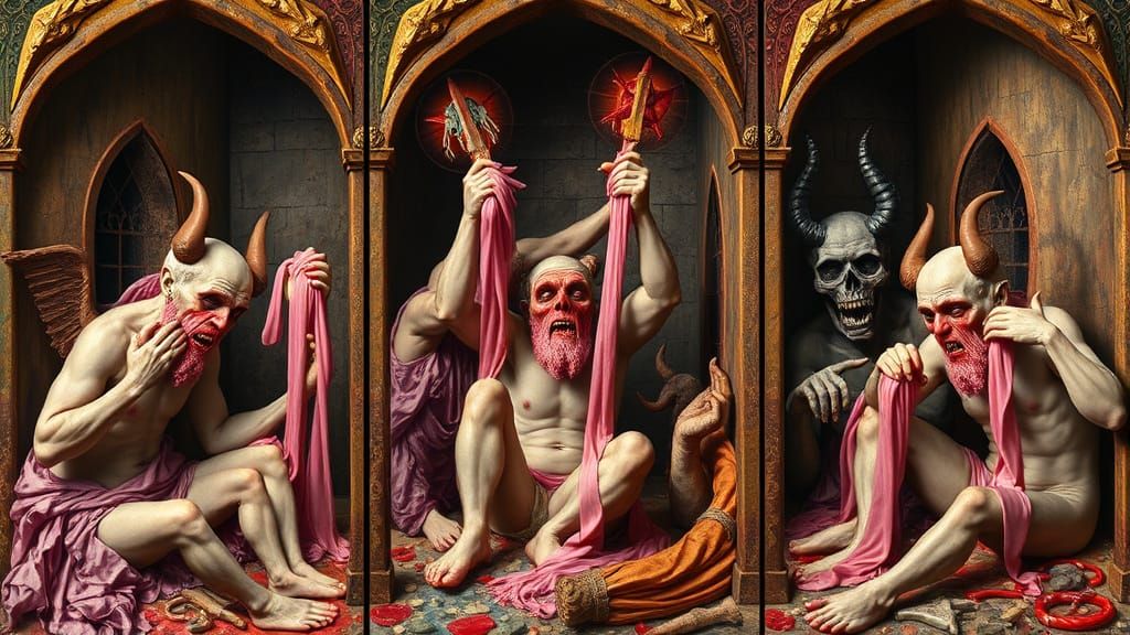 Sticky Taffy Souls in Flemish Renaissance Hellscapes