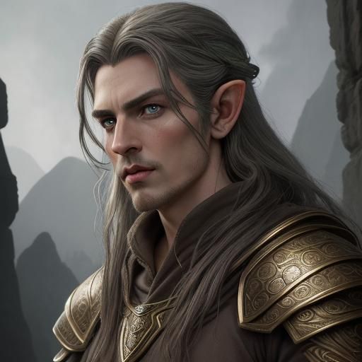 Ayleid Male Portrait in Digital Matte Painting Style