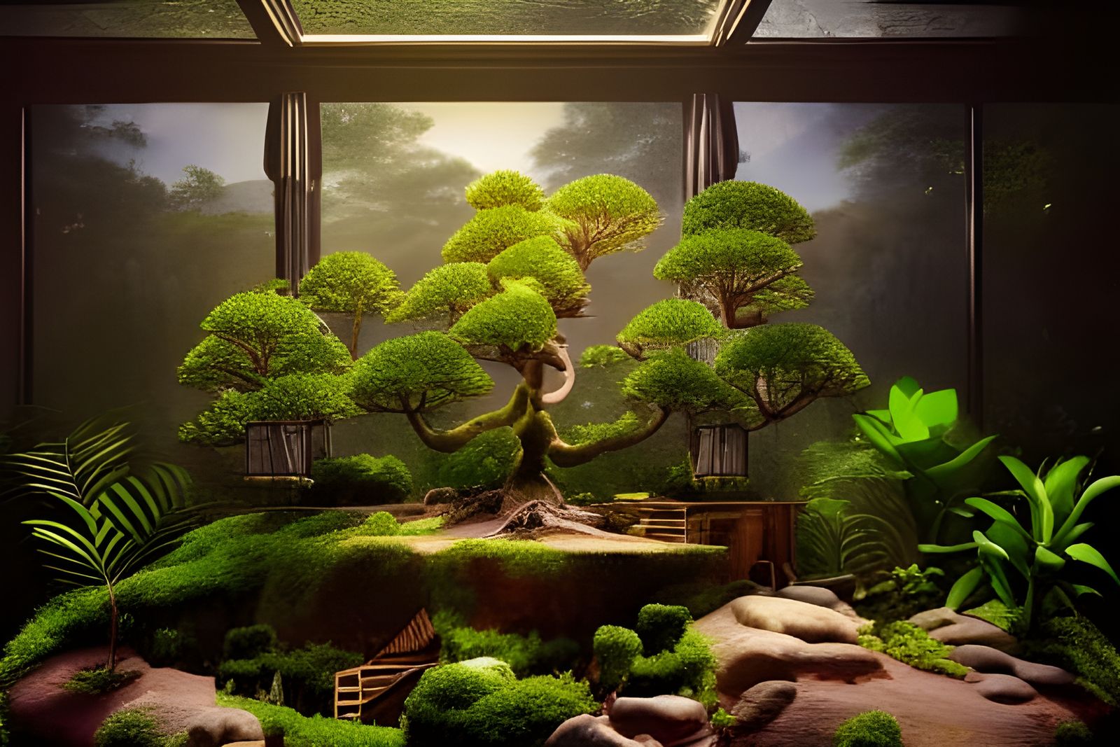 Sci-Fi Bonsai Terrarium: A Digital Masterpiece