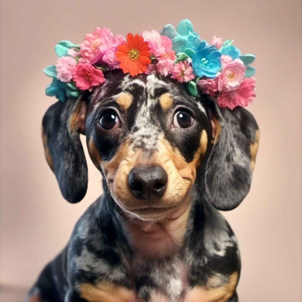 Penny with Flower Crown: Hyperdetailed Portrait