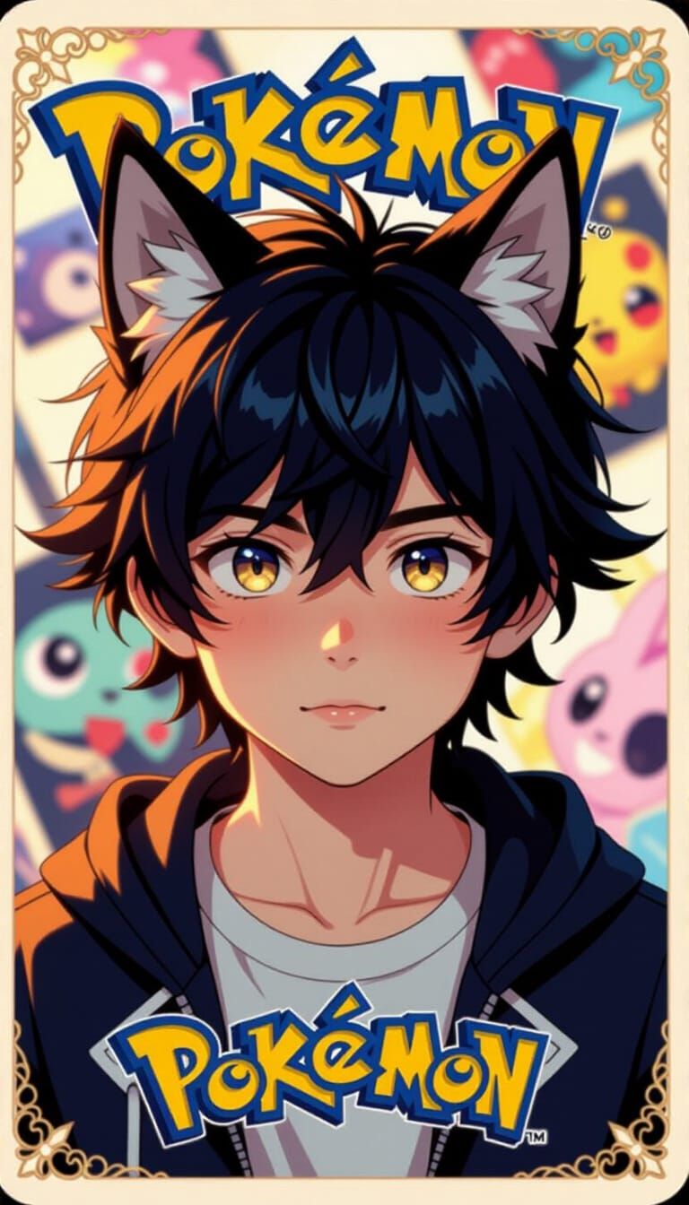 Wolf-Eared Man Portrait in Cel-Shaded Manga Style