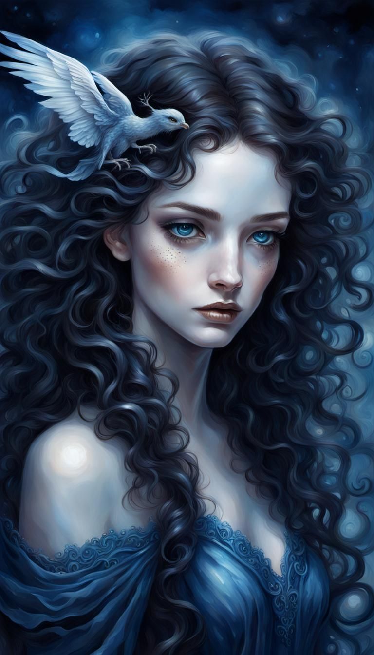 Ethereal Dark Fantasy Portrait of a Young Woman