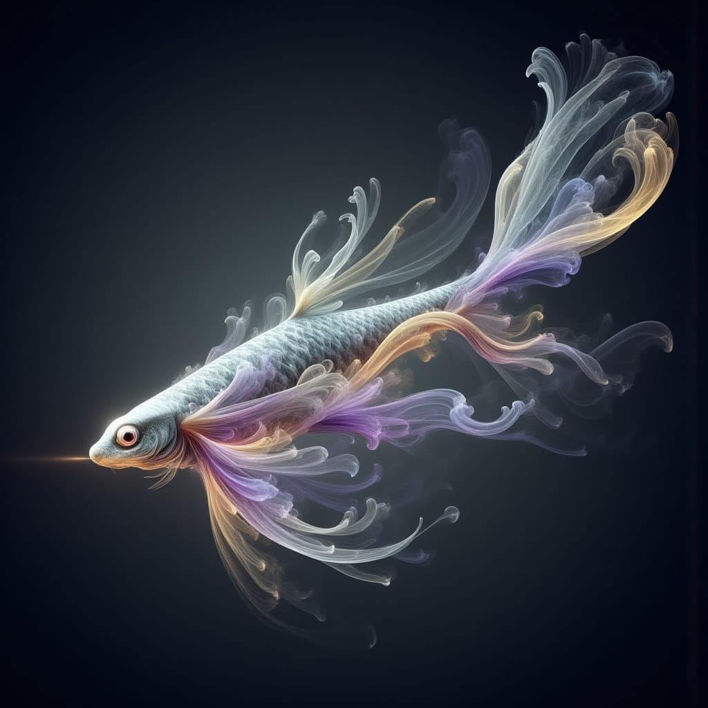 Ethereal Chimefin Fish with Crystalline Fins