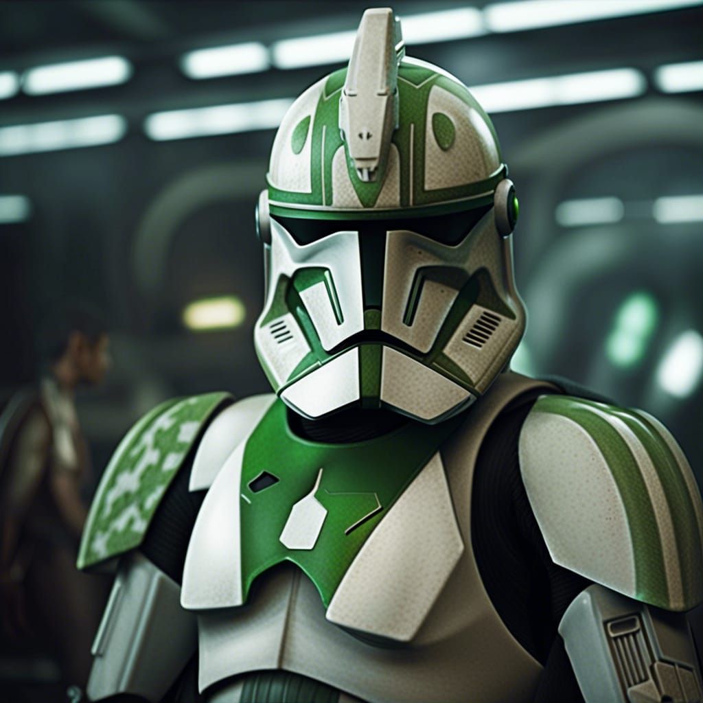 Star Wars Clone Trooper with Green Markings