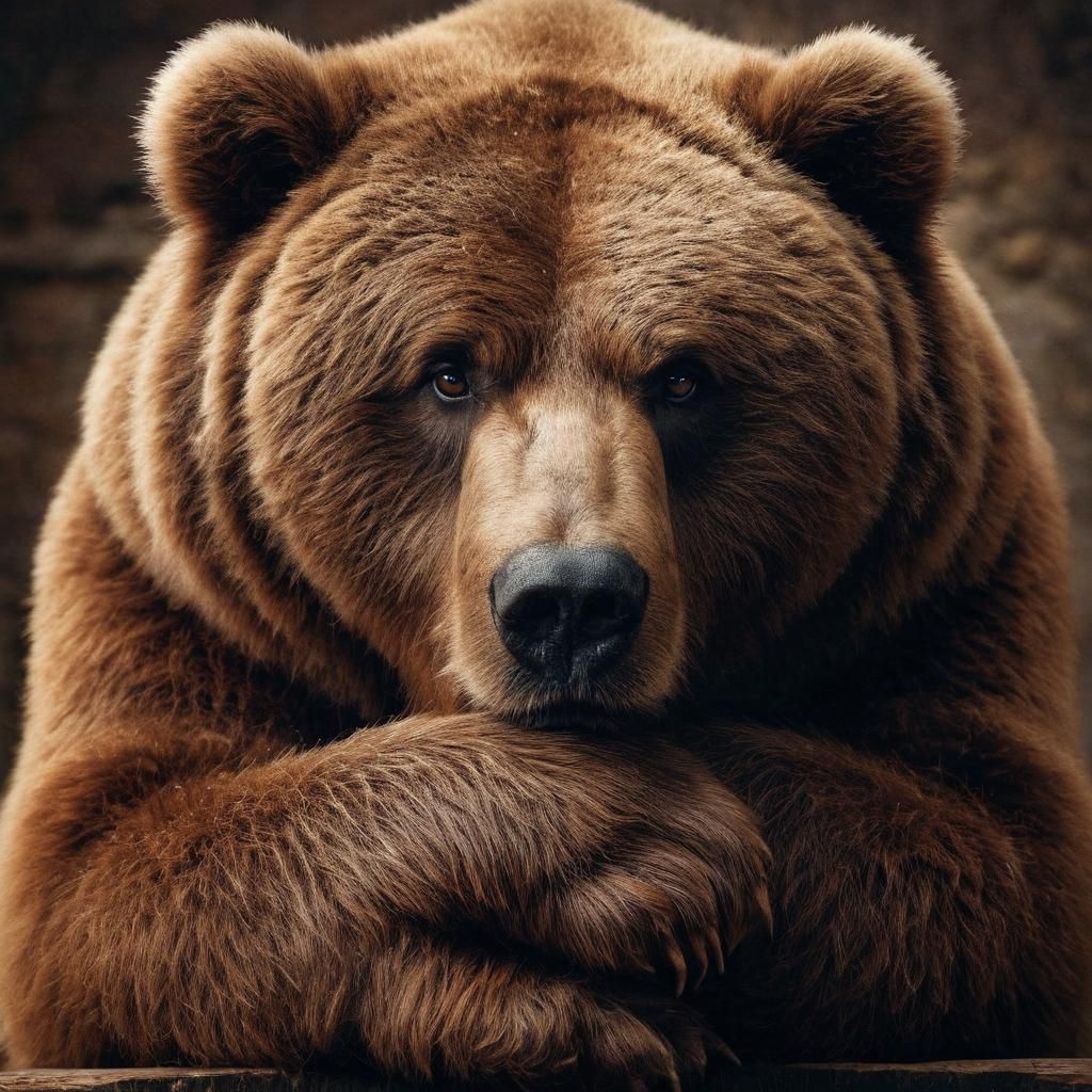 Contemplative Kodiak Bear Portrait